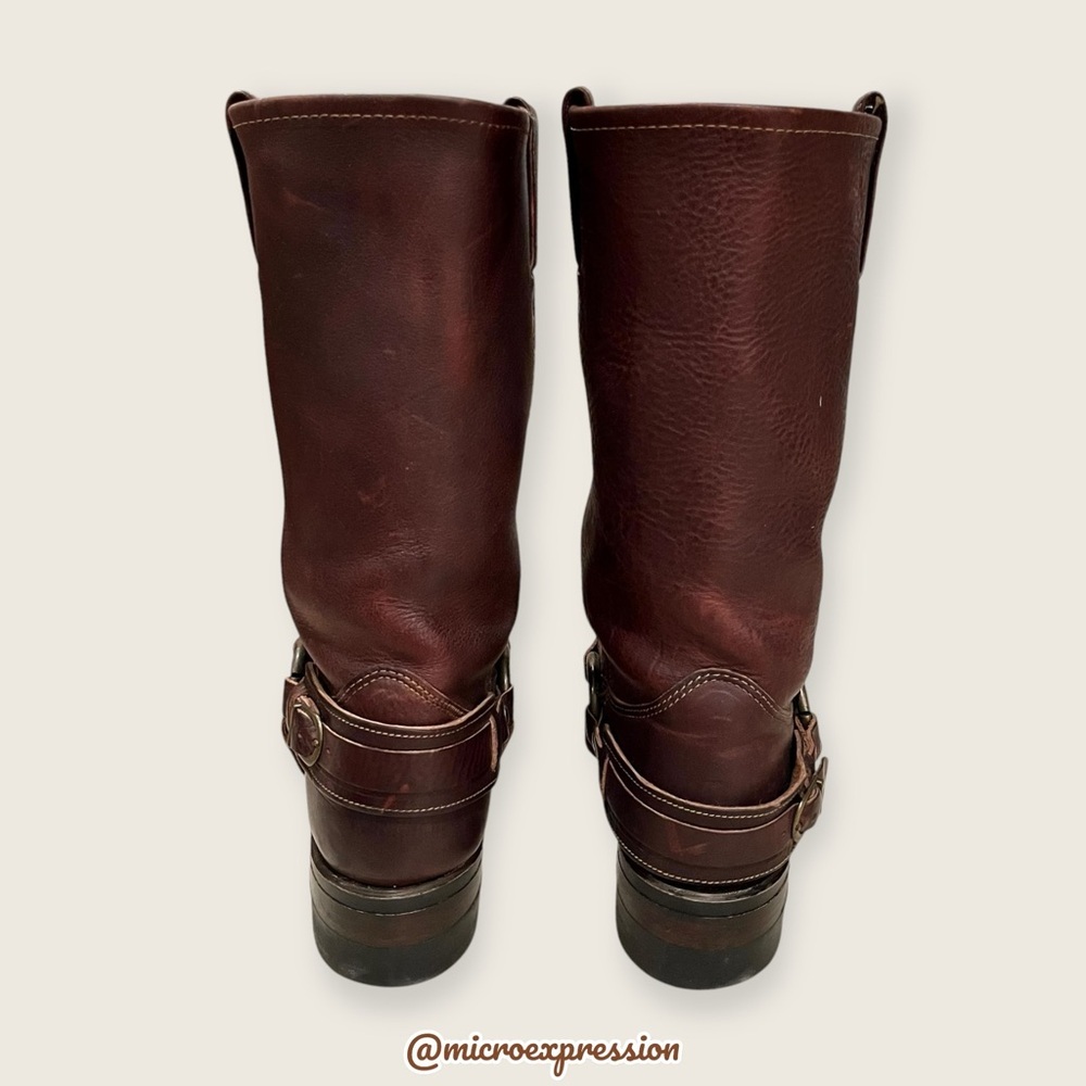 $599 Frye Vintage Harness 12R Brown Leather Cavalry Distressed Motorcycle Boot - Picture 12 of 16